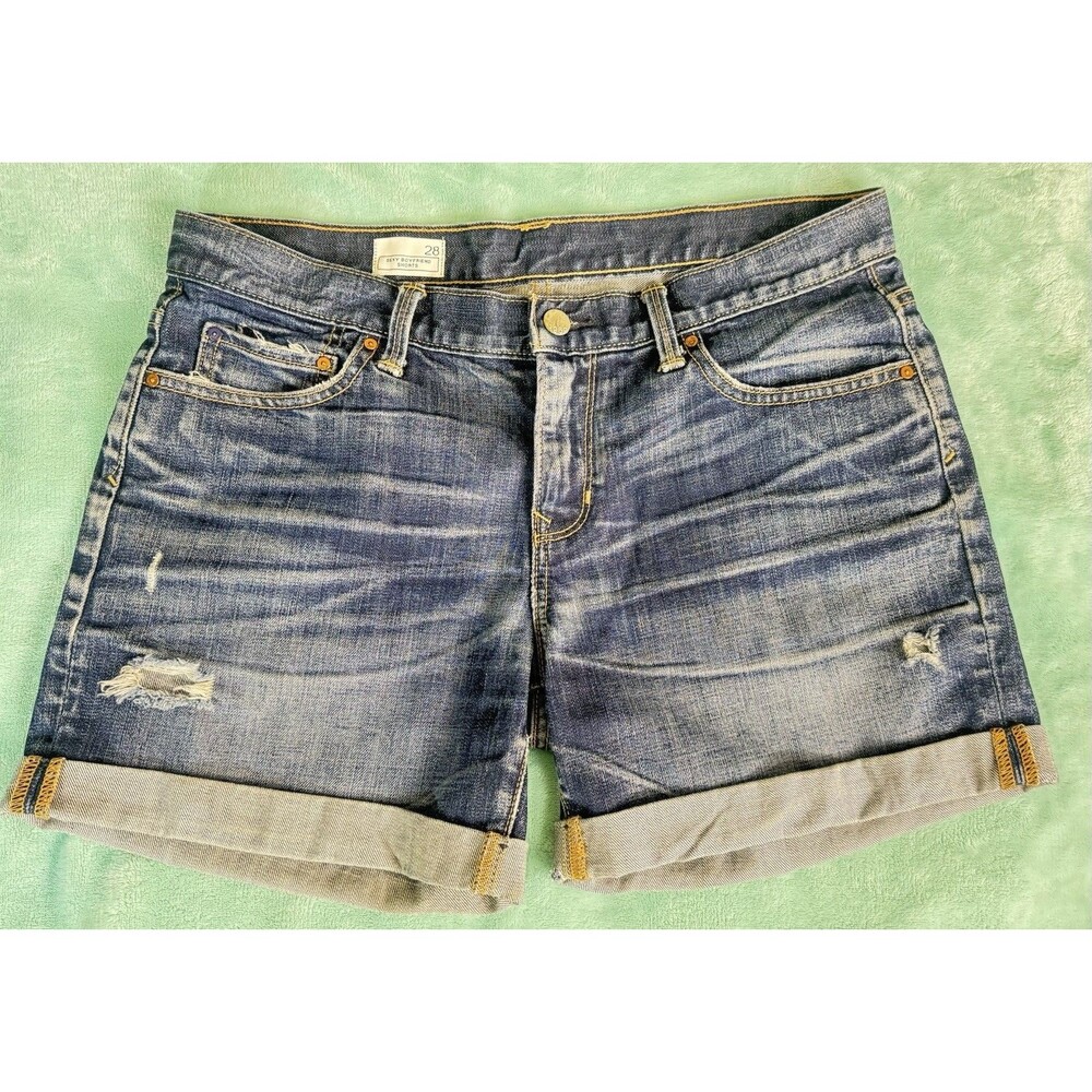 Gap Sexy Boyfriend Denim Jean Shorts Womens 28 Distressed Beach Festival Grunge